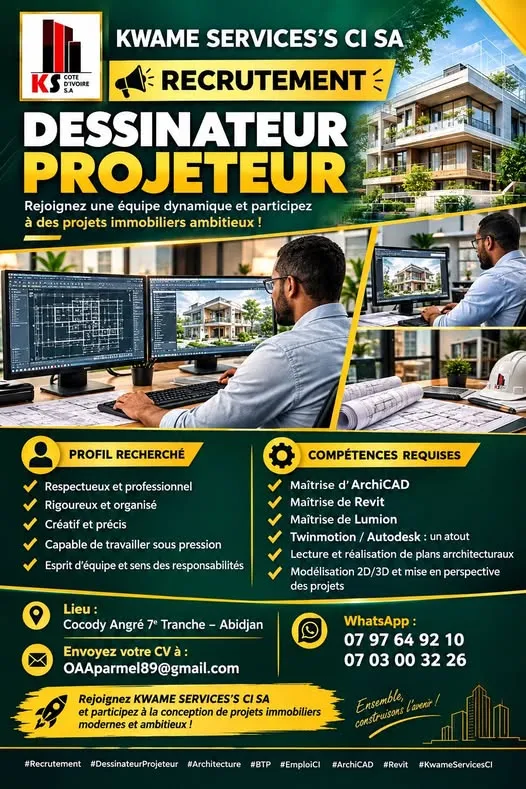 RECRUTEMENT DESSINATEUR PROJETEUR (H/F)