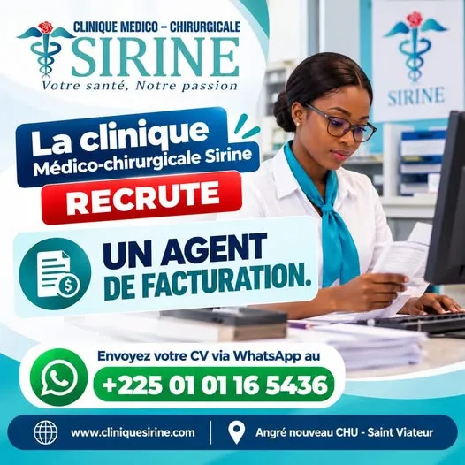 CLINIQUE RECRUTE AGENT DE FACTURATION