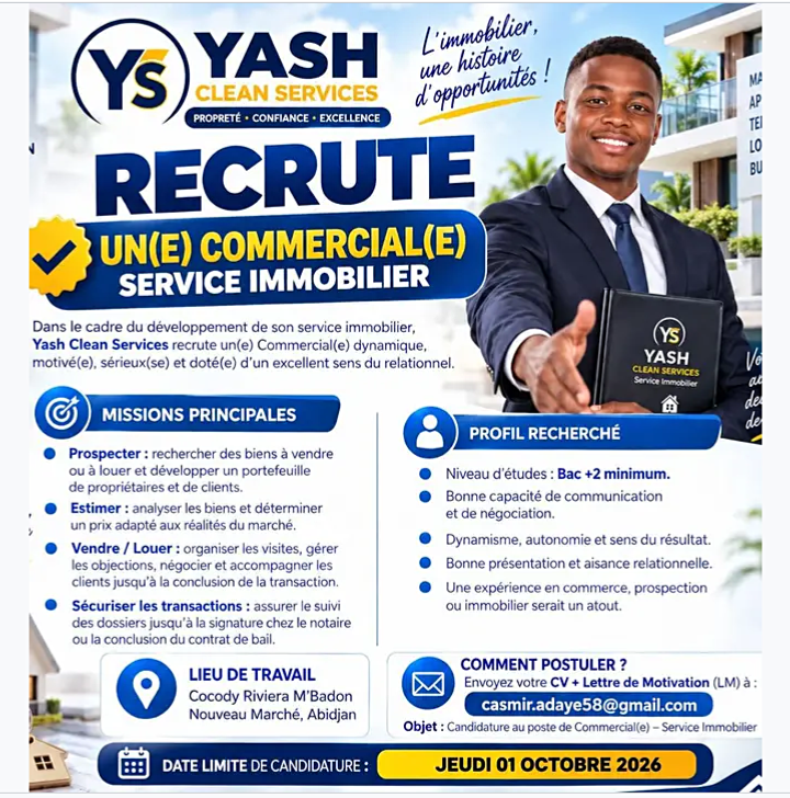 RECRUTEMENT D'UN COMMERCIAL (H/F)