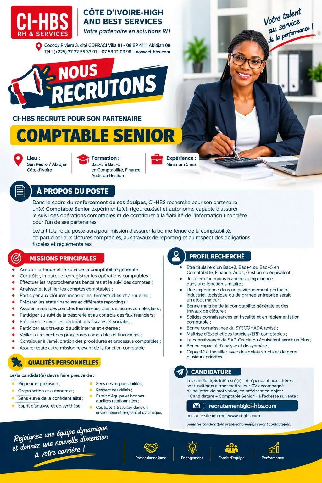 RECRUTEMENT COMPTABLE SENIOR (H/F)