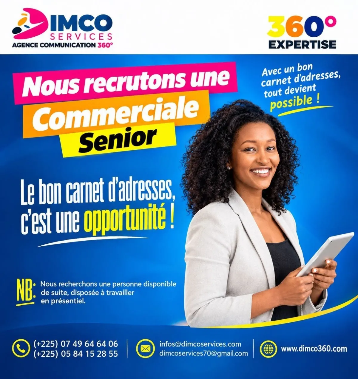 RECRUTEMENT COMMERCIALE SENIOR FORMATION