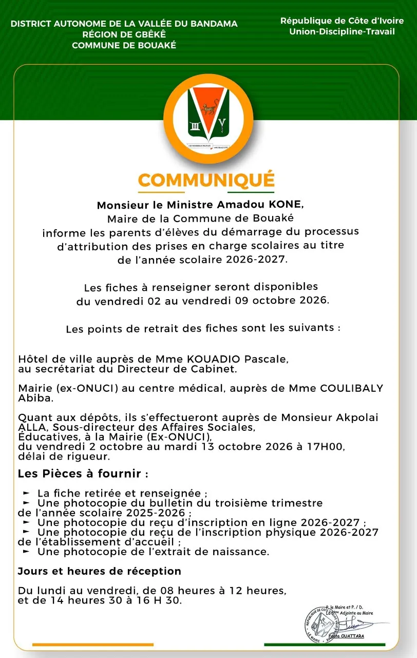 ATTRIBUTION DE PRISE EN CHARGE SCOLAIRE