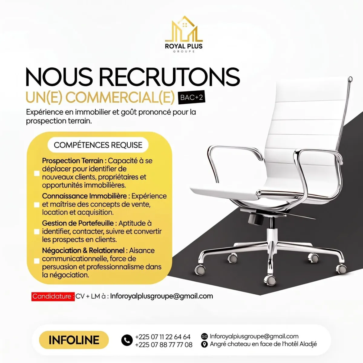 RECRUTEMENT D'UN COMMERCIAL (H/F)