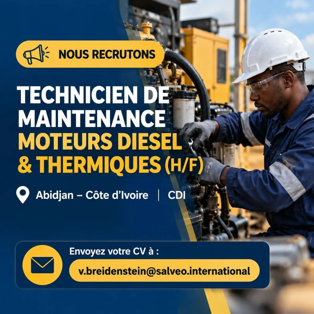 TECHNICIEN DE MAINTENANCE MOTEURS DIESEL & THERMIQUES