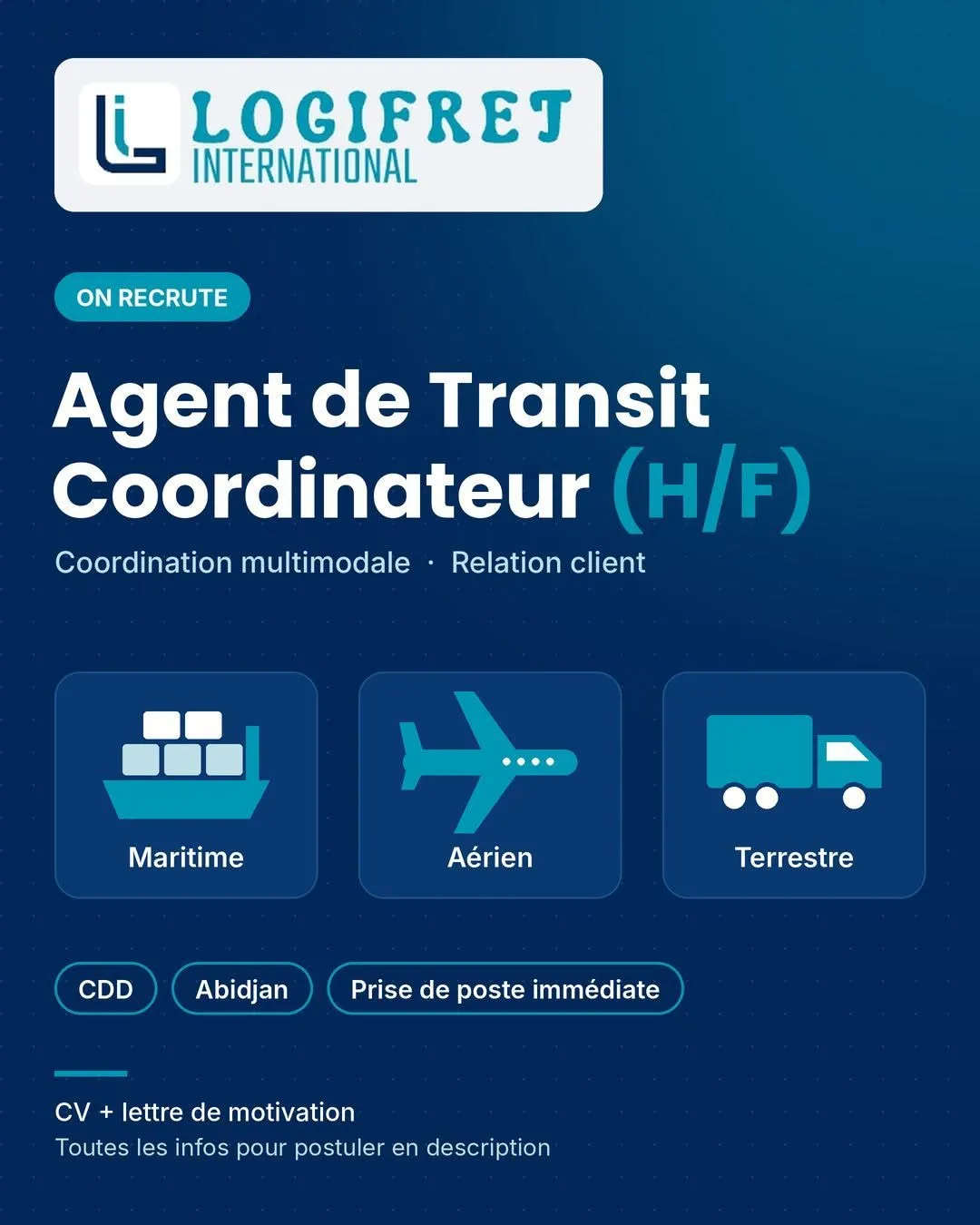 RECRUTEMENT AGENT DE TRANSIT COORDINATEUR (H/F)