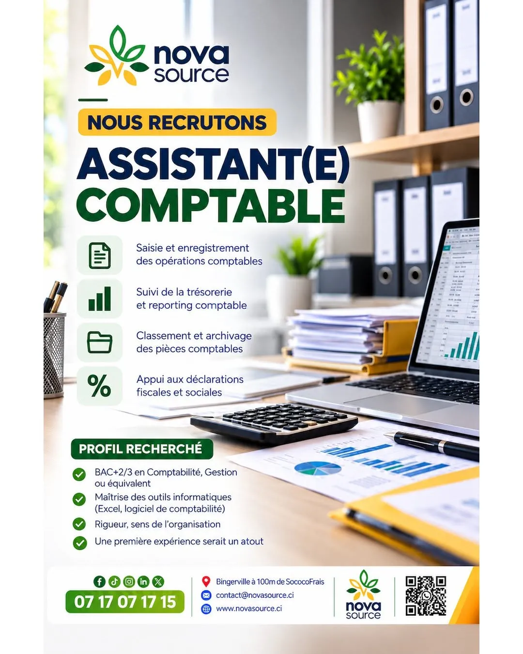 RECRUTEMENT ASSISTANT COMPTABLE (H/F)