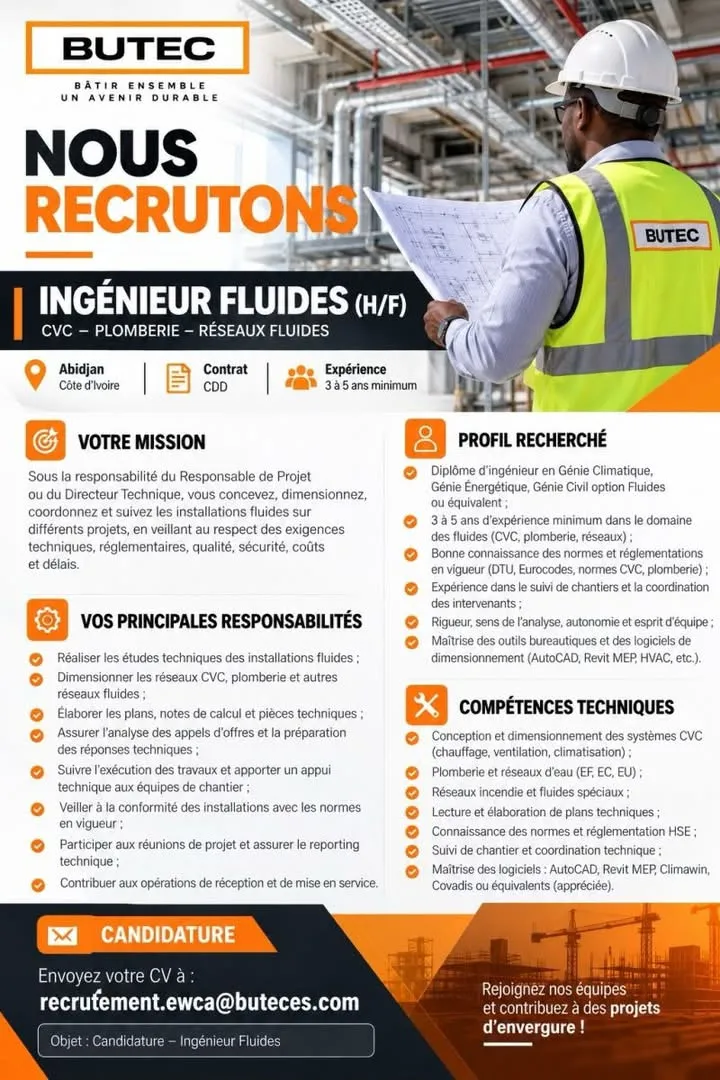 RECRUTEMENT INGENIEUR FLUIDE H/F