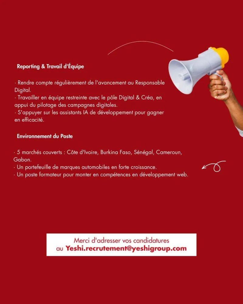 RECRUTEMENT ASSISTANT DEVELOPPEUR (H/F)