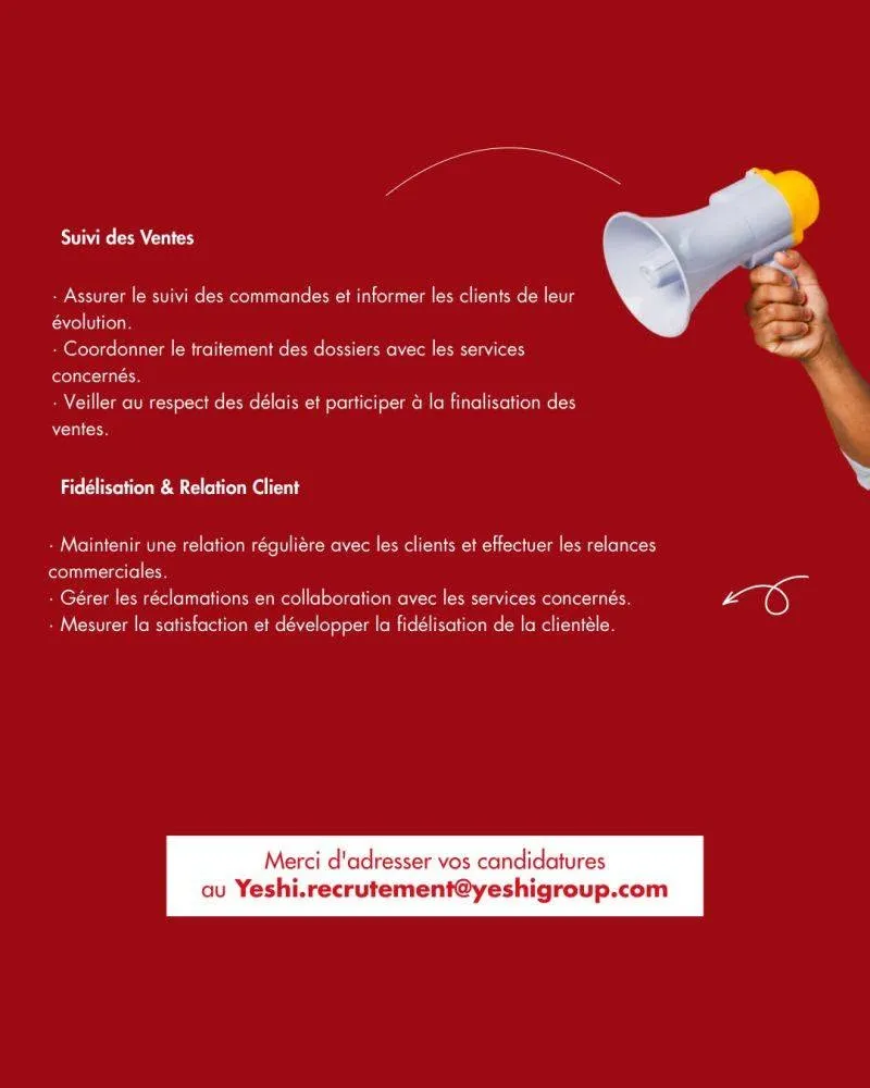 RECRUTEMENT D'UN COMMERCIAL JUNIOR