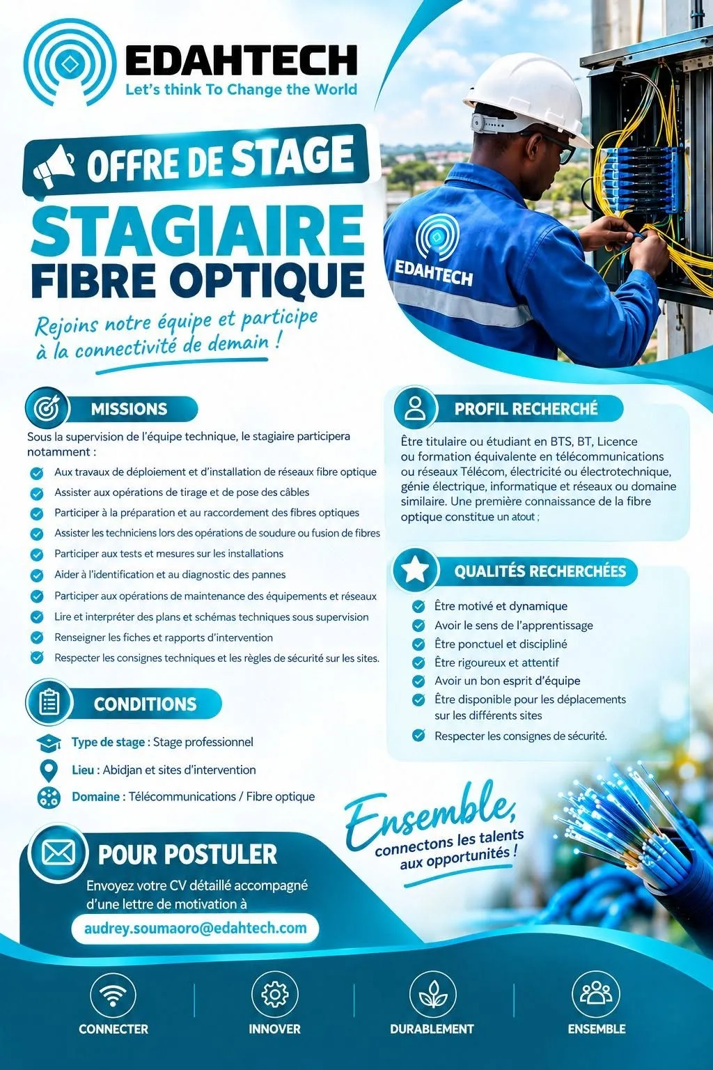RECRUTEMENT STAGIAORE FIBRE OPTIQUE