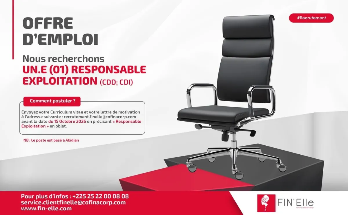 Offre d'emploi RECRUTEMENT RESPONSABLE EXPLOITATION (H/F)
