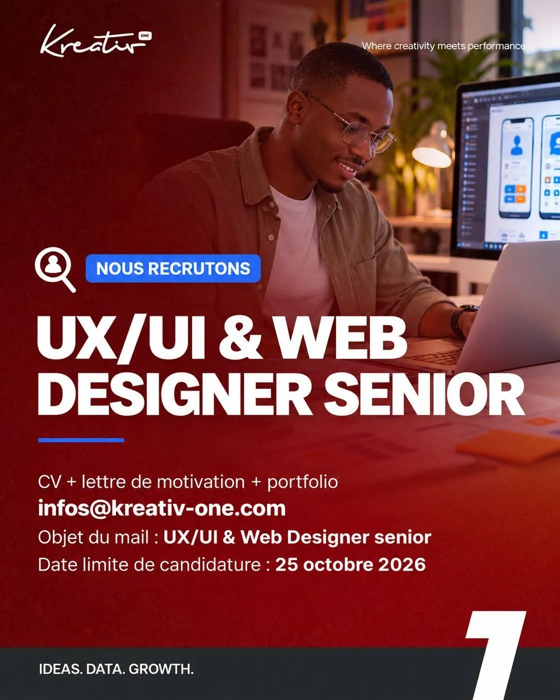 Offre d'emploi RECRUTEMENT WEB DESIGNER SENIOR / UX / UI
