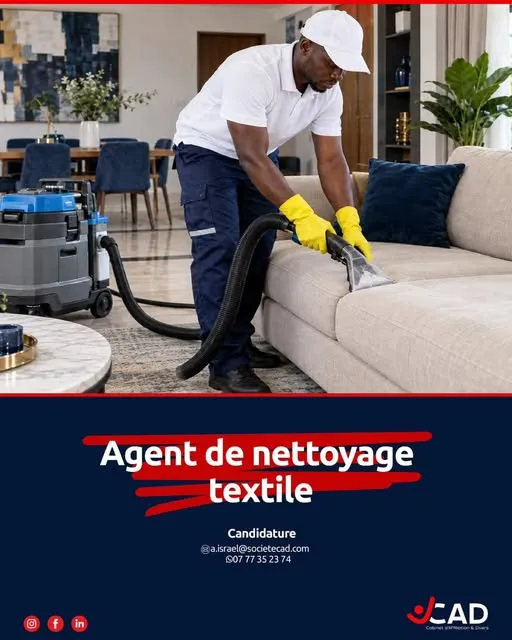 OFFRE D’EMPLOI AGENT DE NETTOYAGE TEXTILE