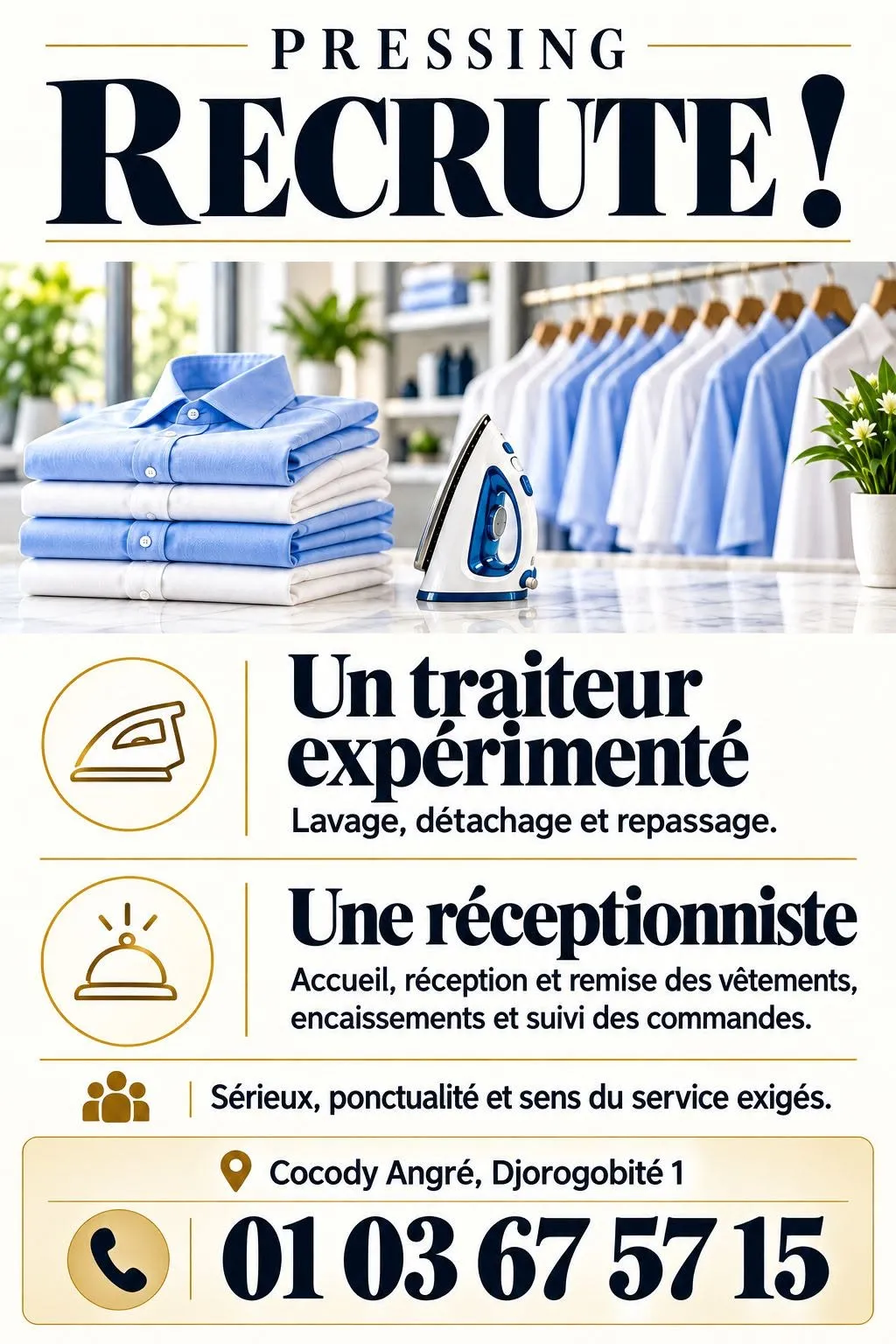 RECRUTEMENT UN TRAITEUR / RECEPTIONNISTE