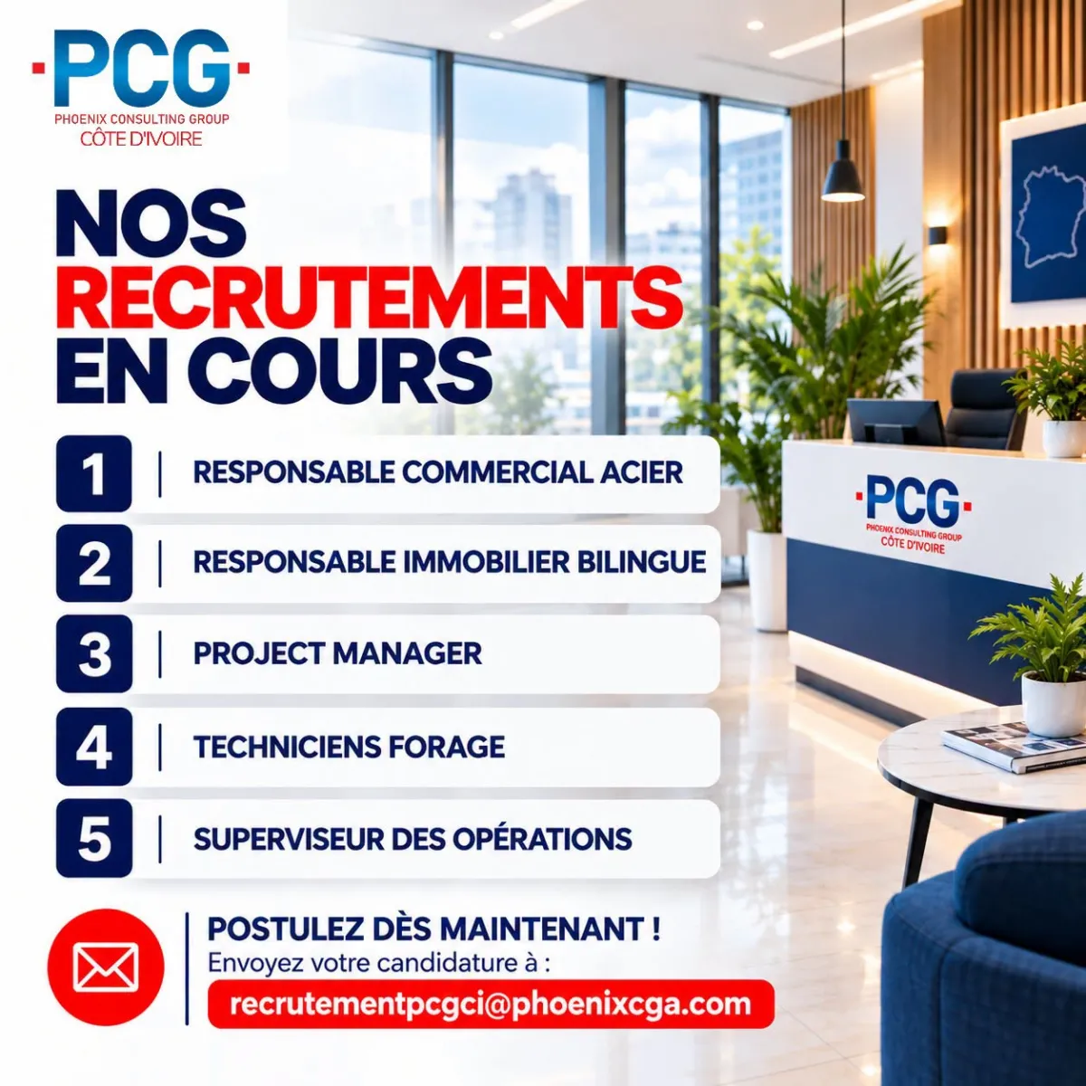 Offre d'emploi RECRUTEMENT DE PLUSIEURS POSTES