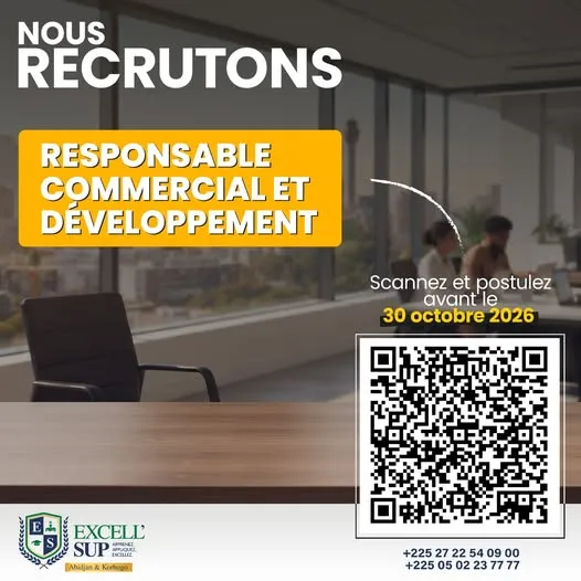 Offre d'emploi RECRUTEMENT RESPONSABLE COMMERCIAL ET DEVELOPPENT (H/F)