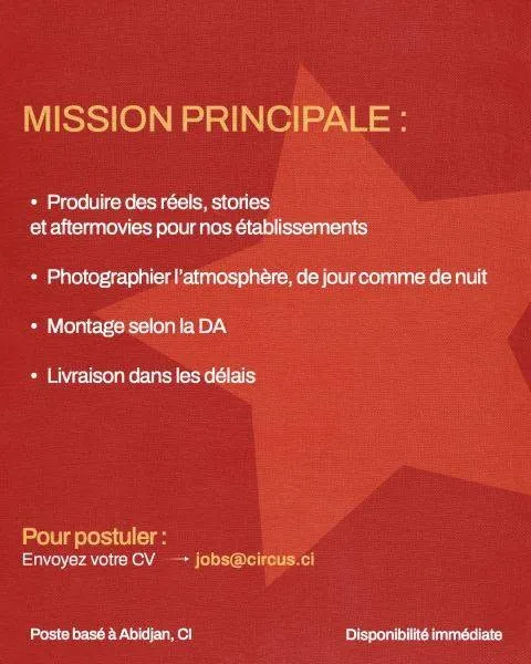 Offre d'emploi RECRUTEMENT VIDEOASTE PHOTOGRAPHE (H/F)