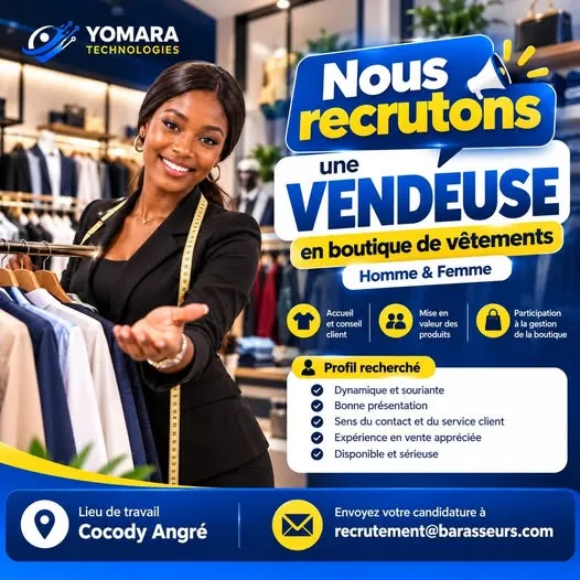 Offre d'emploi RECRUTEMENT VENDEUSE EXPERIMENTE (F)
