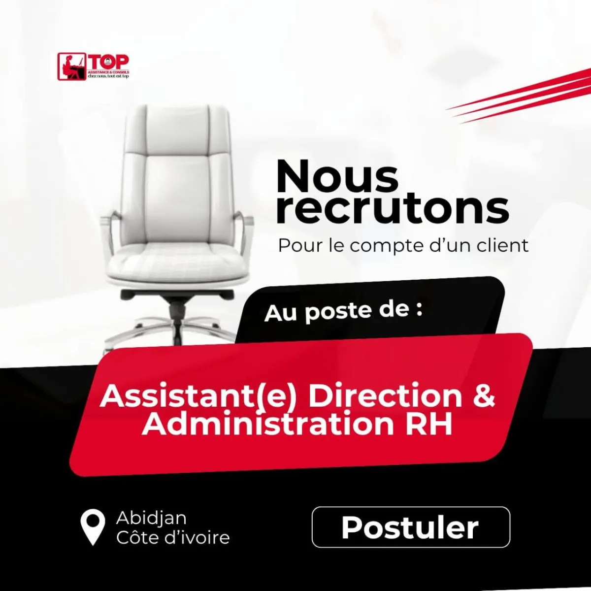 Offre d'emploi ASSISTANTE DE DIRECTION & ADMINISTRATION RH (H/F)