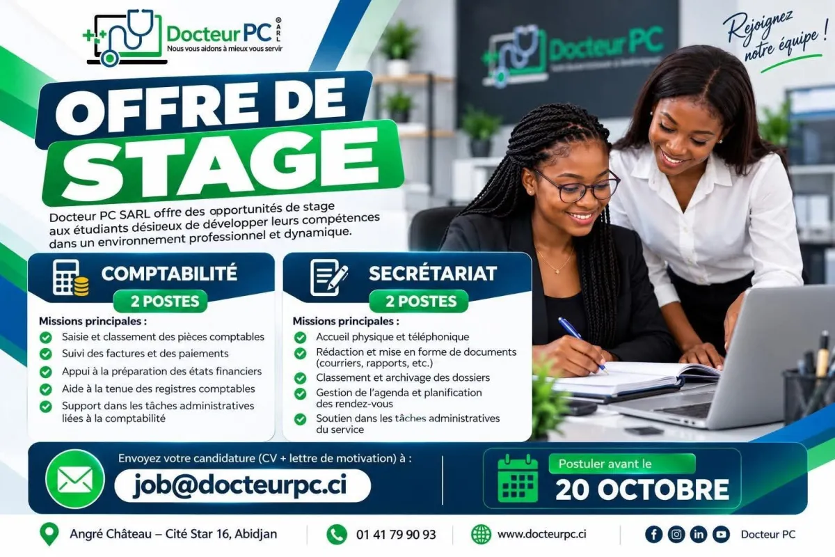 Offre d'emploi RECRUTEMENT DE PLUSIEURS POSTES