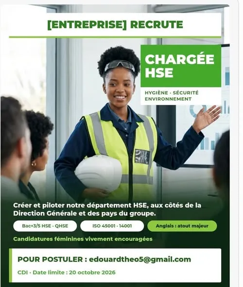 RECRUTEMENT CAHRGE HSE (H/F) -  - ABIDJAN