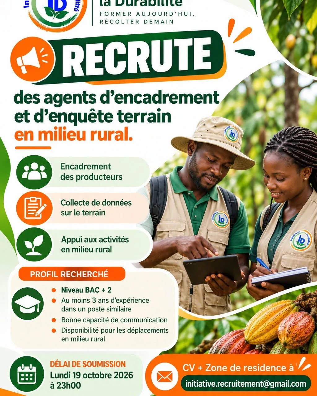 RECRUTEMENT DES AGENTS D'ENCADREMENT (H/F)