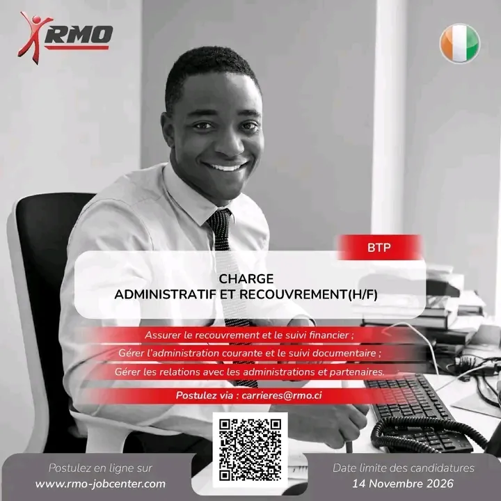 CHARGÉ ADMINISTRATIF ET RECOUVREMENT (H/F)