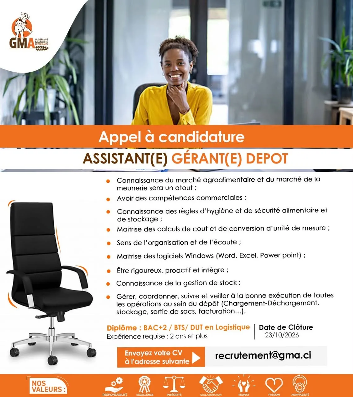 RECRUTEMENT D'ASSISTANT GÉRANT DÉPÔT (H/F)