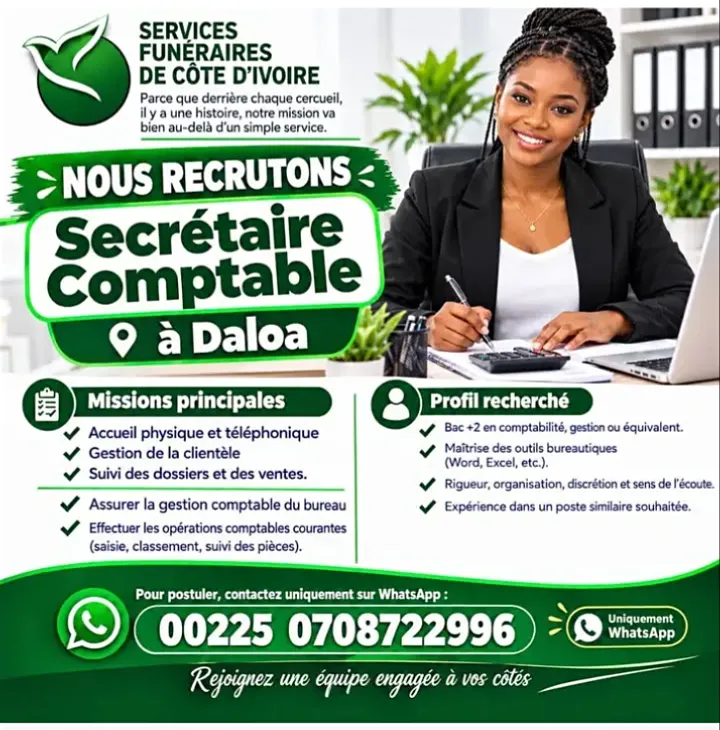 RECRUTEMENT DE SECRÉTAIRE COMPTABLE
