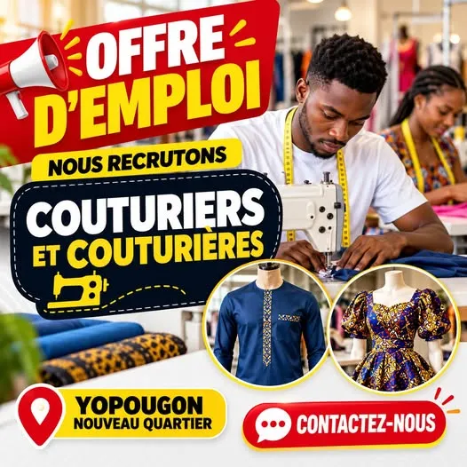 RECRUTEMENT 𝗗𝗘𝗦 𝗖𝗢𝗨𝗧𝗨𝗥𝗜𝗘𝗥𝗦 𝗘𝗧 𝗖𝗢𝗨𝗧𝗨𝗥𝗜𝗘̀𝗥𝗘𝗦 𝗣𝗥𝗢𝗙𝗘𝗦𝗦𝗜𝗢𝗡𝗡𝗘𝗟𝗦