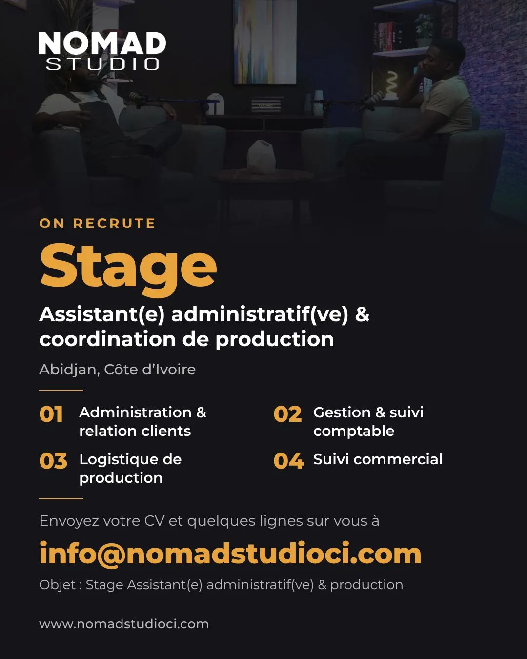 RECRUTEMENT STAGIAIRE ASSISTANT ADMINISTRATIF (H/F)