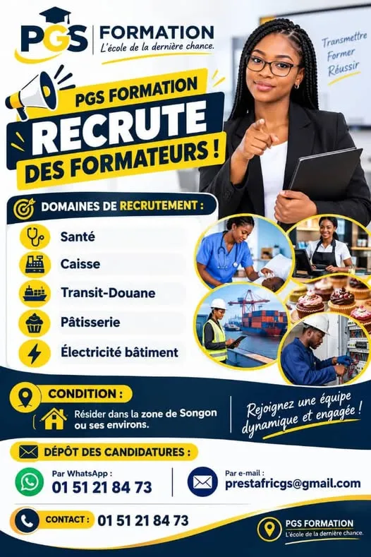 RECRUTEMENT DES FORMATEURS (H/F)