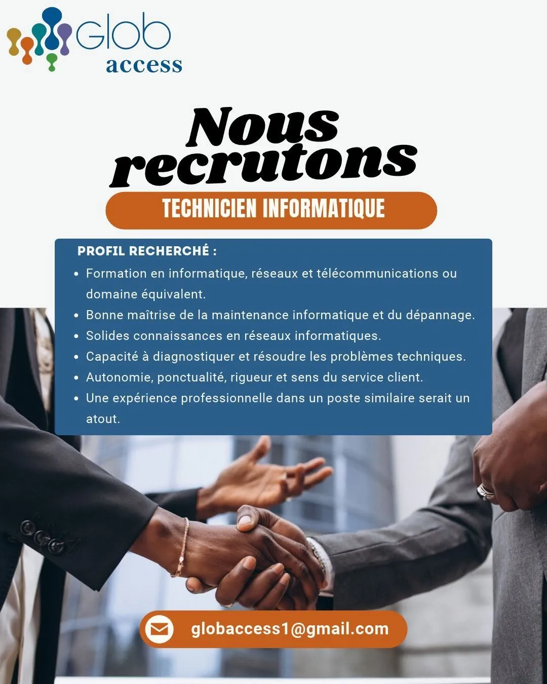 OFFRE D’EMPLOI – TECHNICIEN INFORMATIQUE
