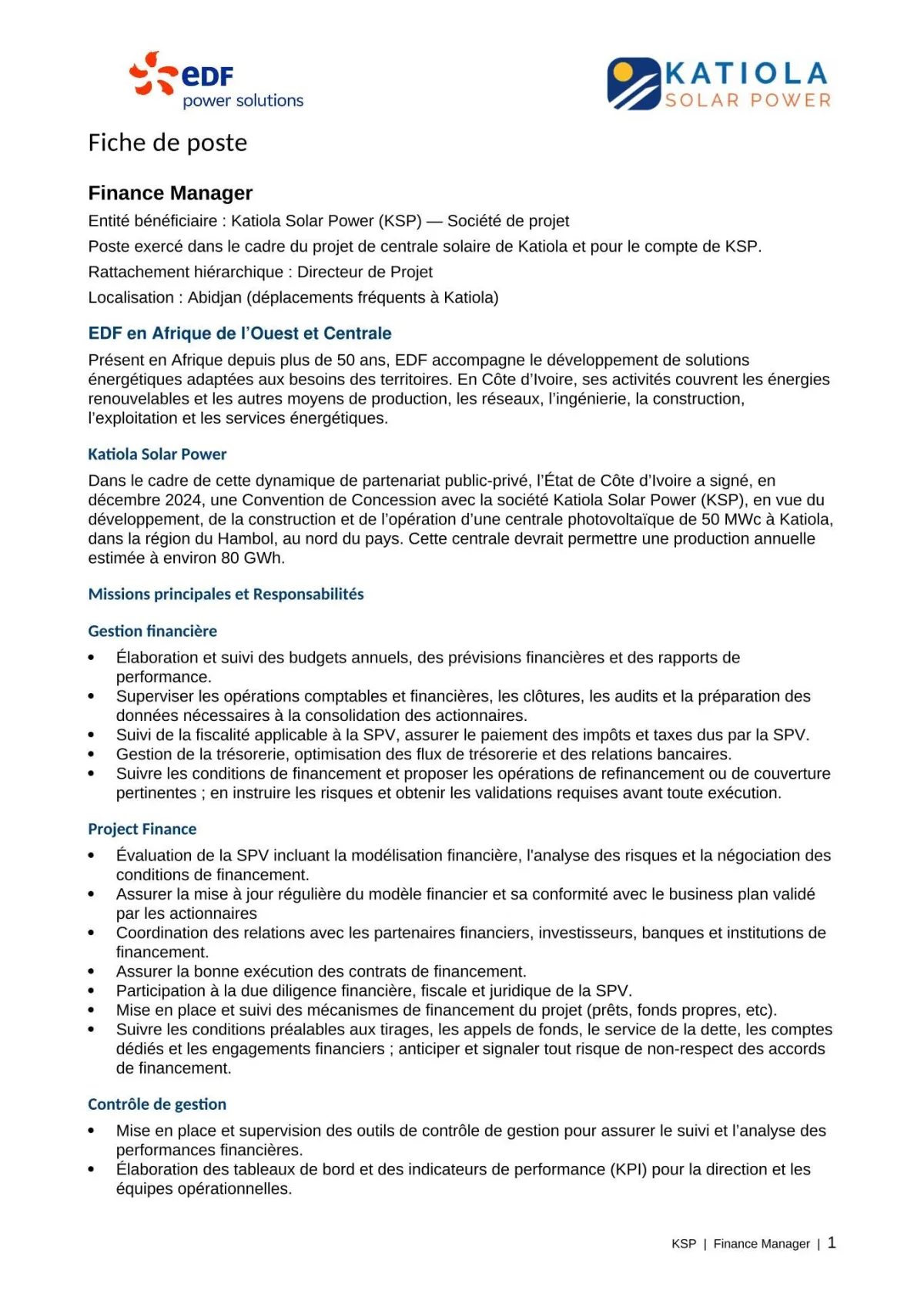 RECRUTEMENT FINANCE MANAGER H/F