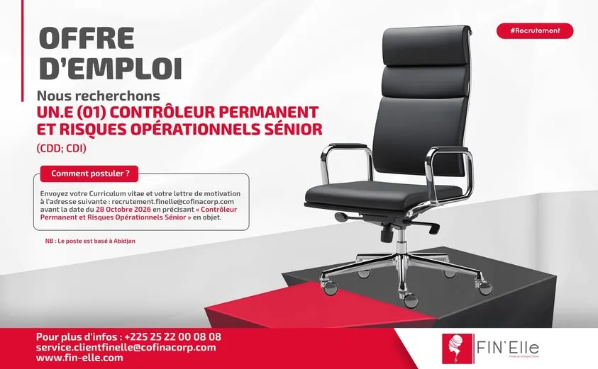 RECRUTEMENT CONTROLEUR PERMANENT ET RISQUES OPERATIONS SENIOR