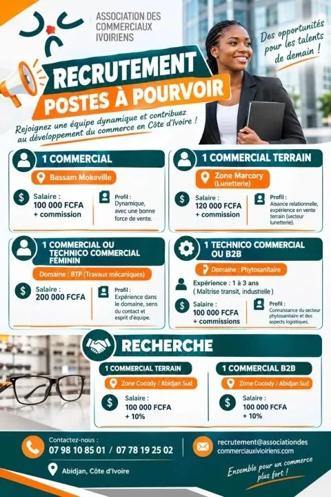 RECRUTEMENT D'UN COMMERCIAL (H/F)