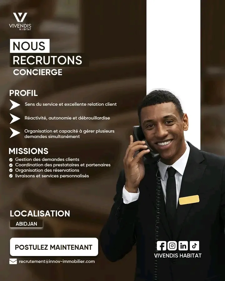 RECTUTEMENT D'UN CONCIERGE H/F