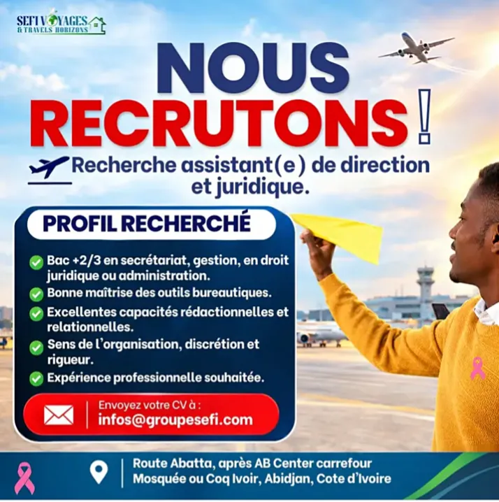 RECRUTEMENT ASSISTANT DE DIRECTION JURIDIQUE (H/F)