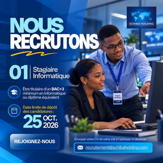 RECRUTEMENT STAGIAIRE INFORMATIQUE (H/F)