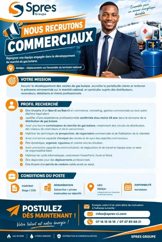 OFFRE DE RECRUTEMENT COMMERCIAUX