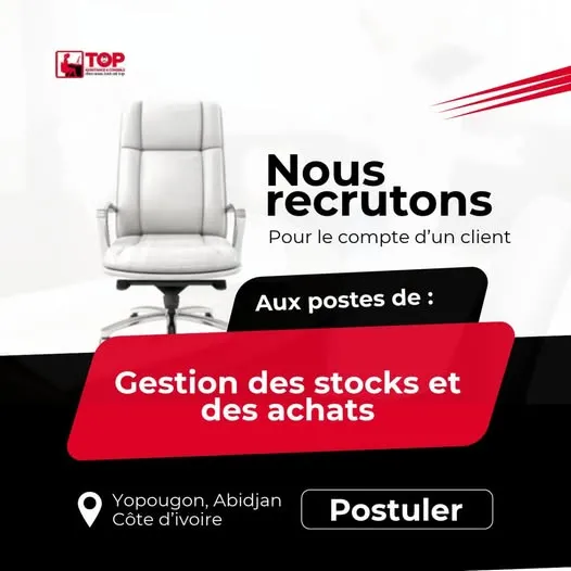OFFRES D’EMPLOI ET DE STAGE GESTION DES STOCKS ET DES ACHATS
