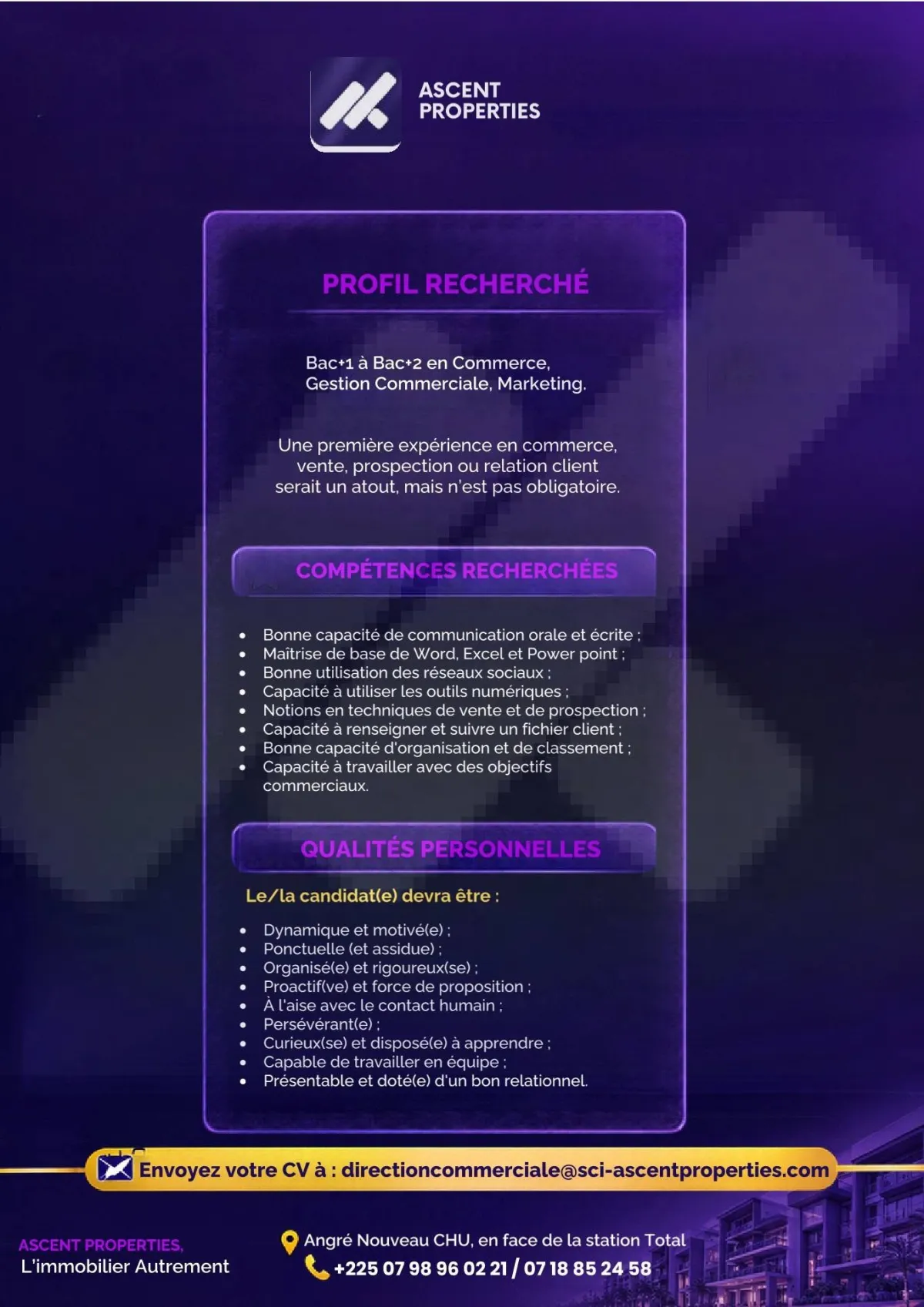 RECRUTEMENT STAGIAIRE ASSISTANT COMMERCIAL (H/F)