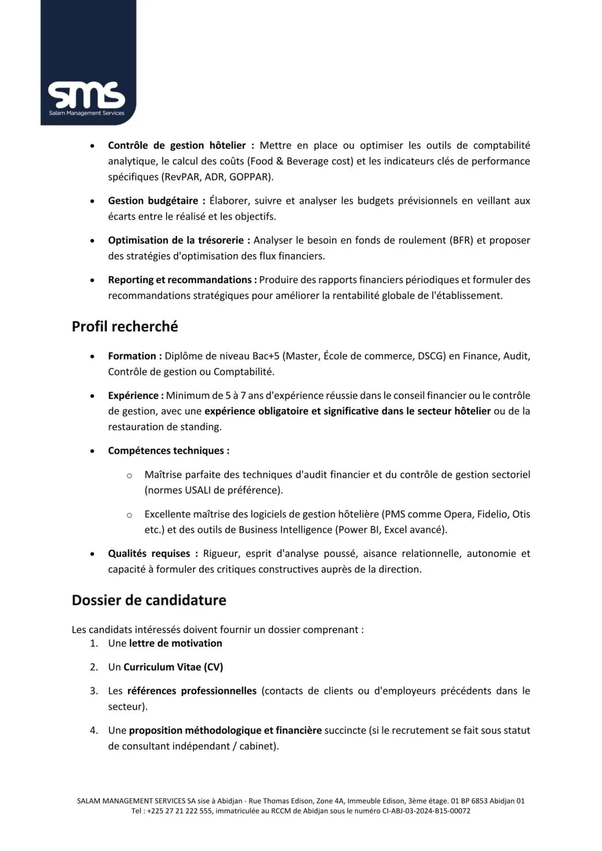 Offre d'emploi RECRUTEMEN CONSULTANT EXPERT EN FINANCE