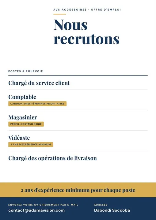 RECRUTEMENT DE PLUSIEURS POSTES
