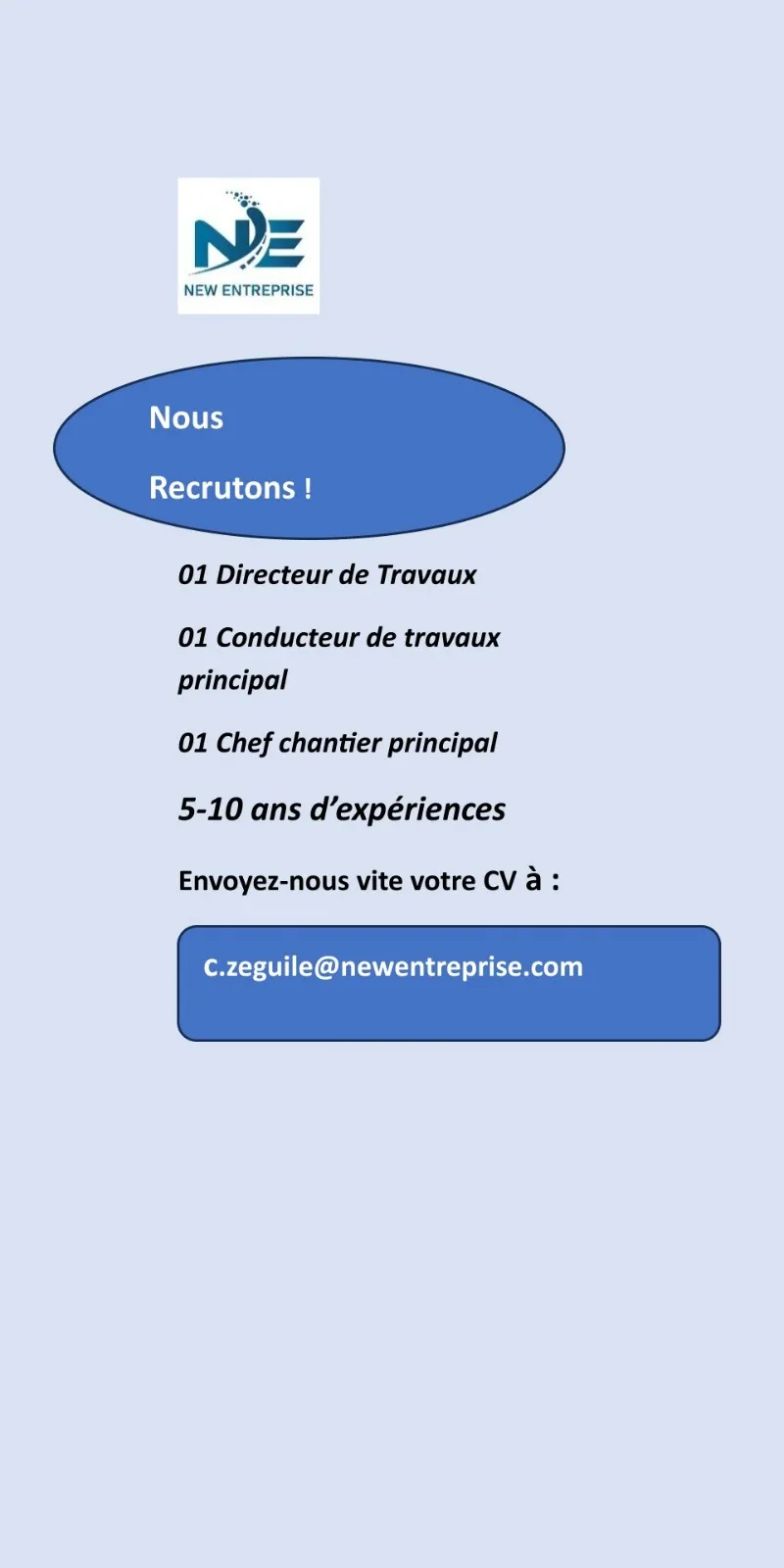 RECRUTEMENT DE PLUSIEURS POSTES