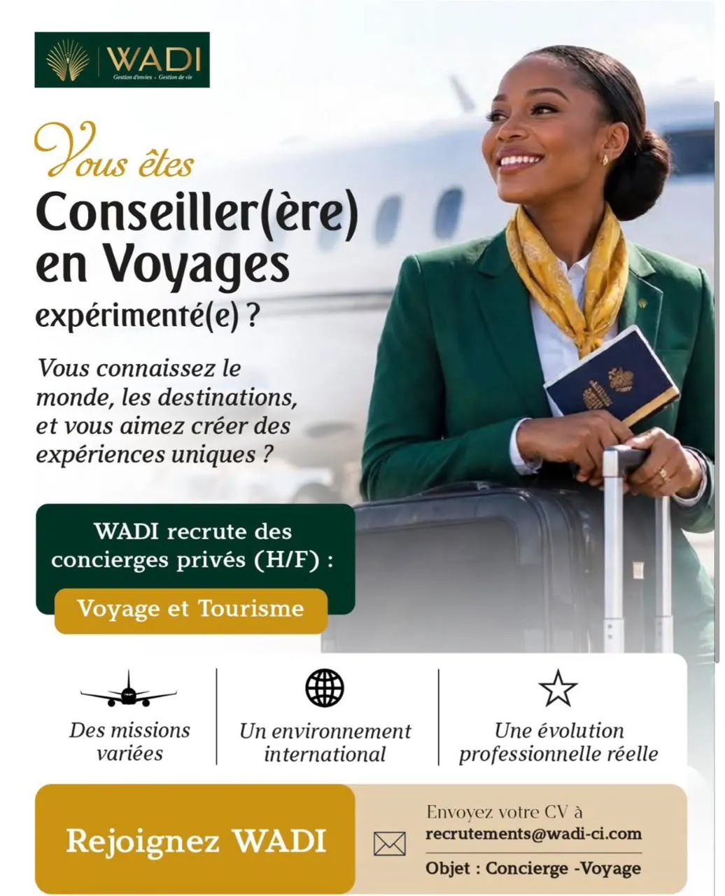 RECRUTEMENT CONSEILLER EN VOYAGE (H/F)