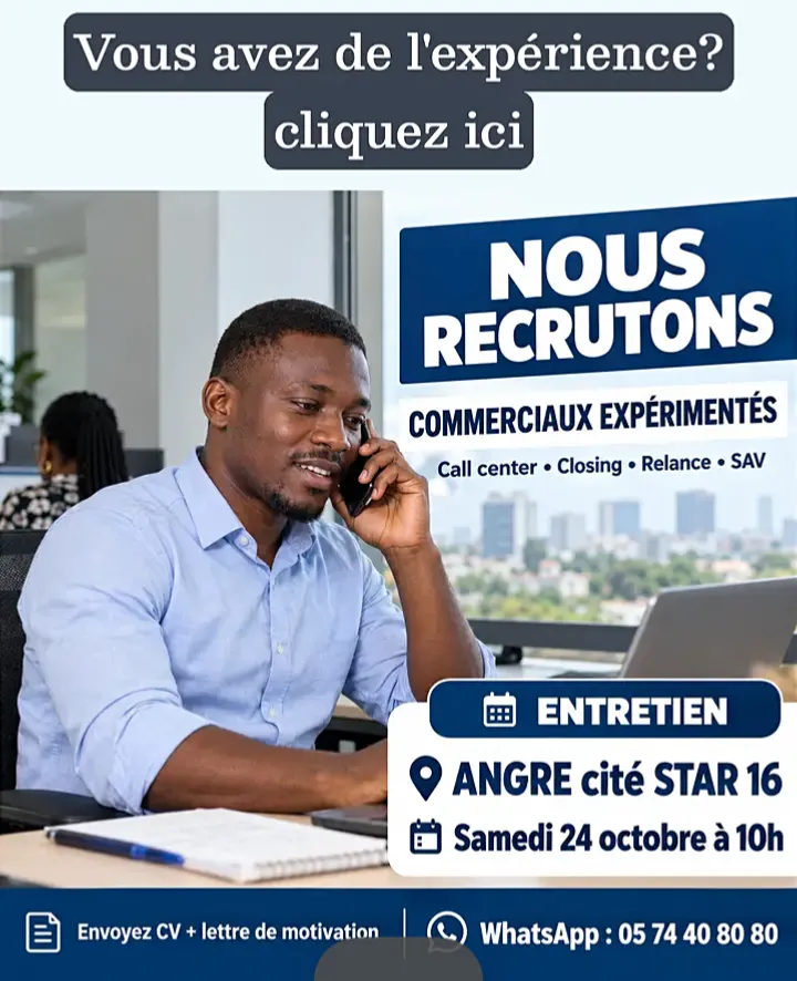 RECRUTEMENT COMMERCIAUX CALL CENTER