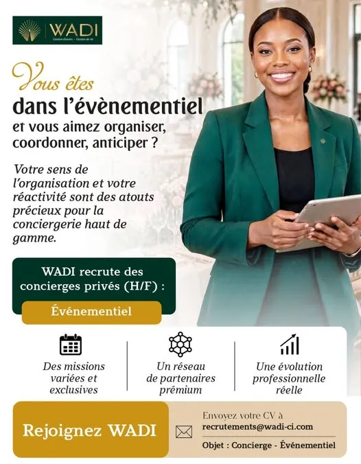 Offre d'emploi RECRUTEMENT CONCIERGE EVENEMENTIEL (H/F)