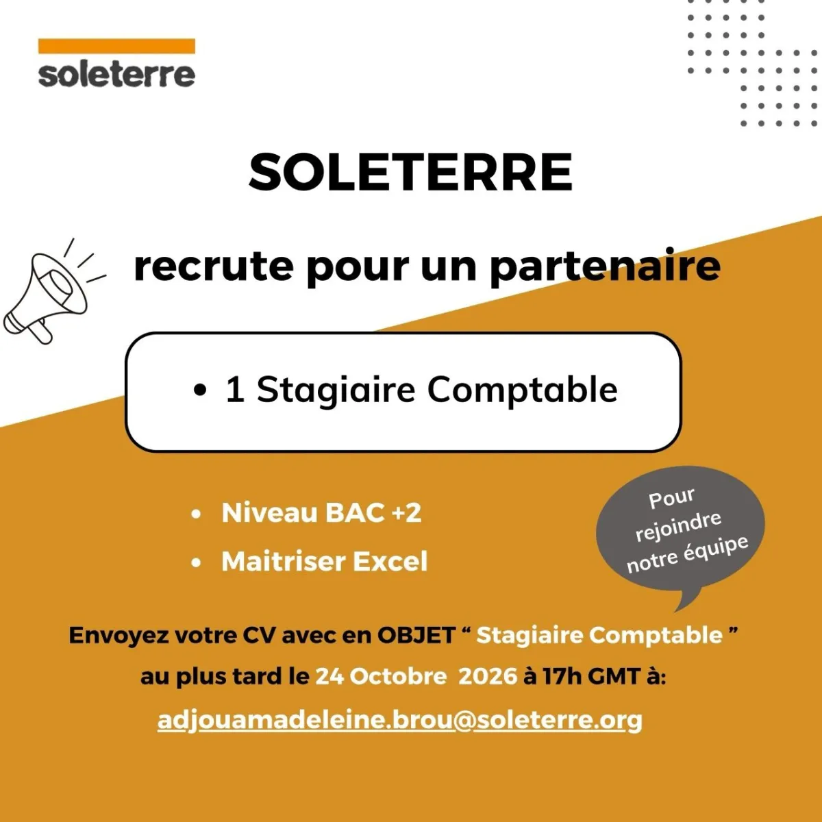 RECRUTEMENT STAGIAIRE COMPTABLE (H/F)