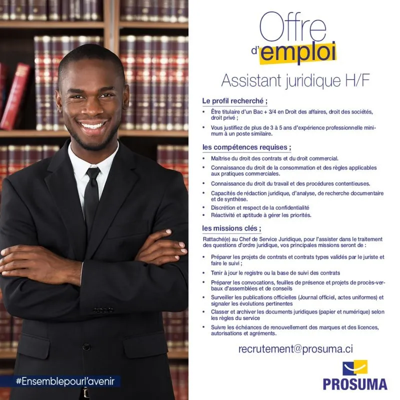 RECRUTEMENT ASSISTANT JURIDIQUE (H/F)